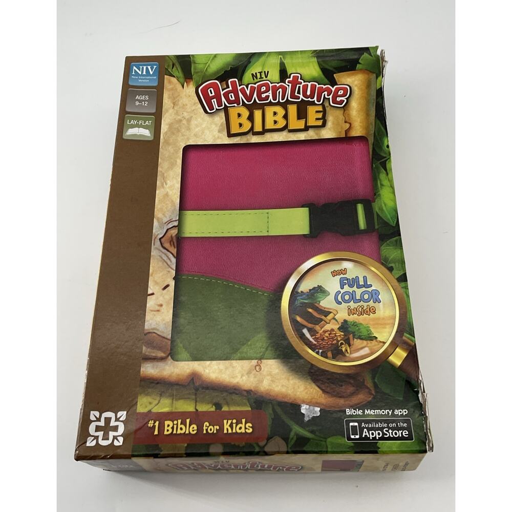 Niv Adventure Bible, Leathersoft, Pink/Green, Full Color by Zondervan